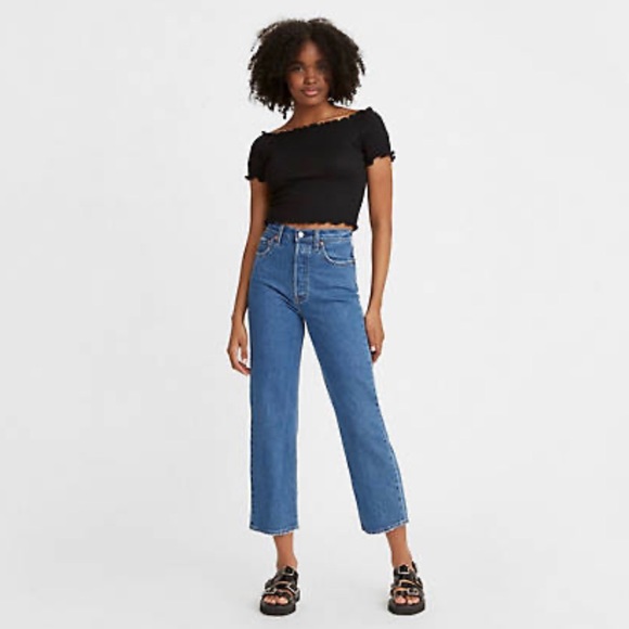 RIBCAGE STRAIGHT DARK BLUE LEVIS - Picture 3 of 8